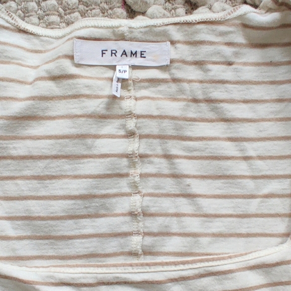 Frame Denim Nina Puff Sleeve Crop Top Small - Picture 9 of 9